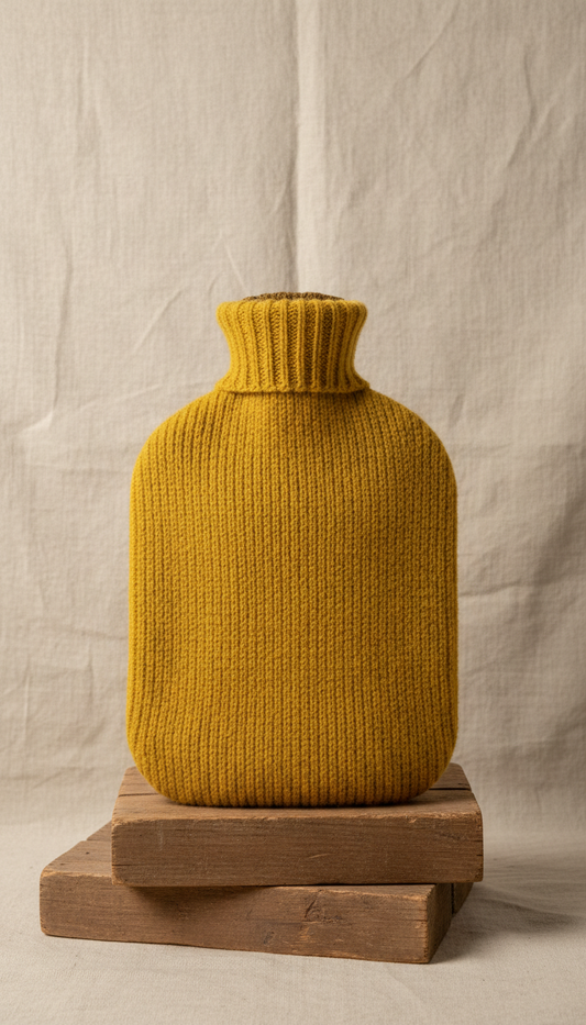 Gorse Yellow wool hot water bottle cover