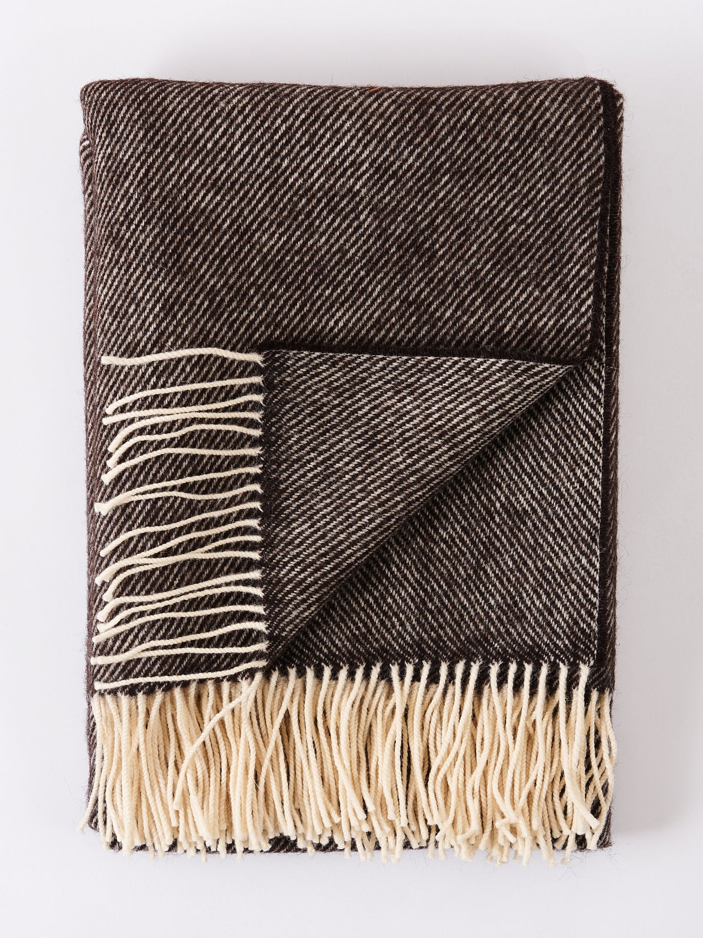 British Wool Throw Blanket - Black