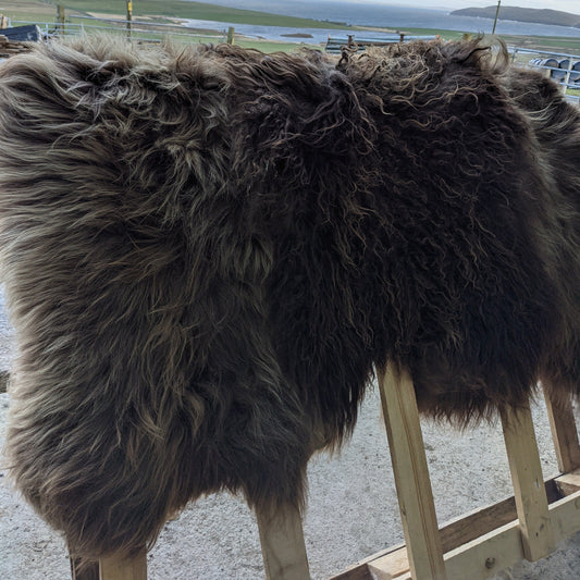3 different Brown Sheepskin Rug, Shows variation in natural colour