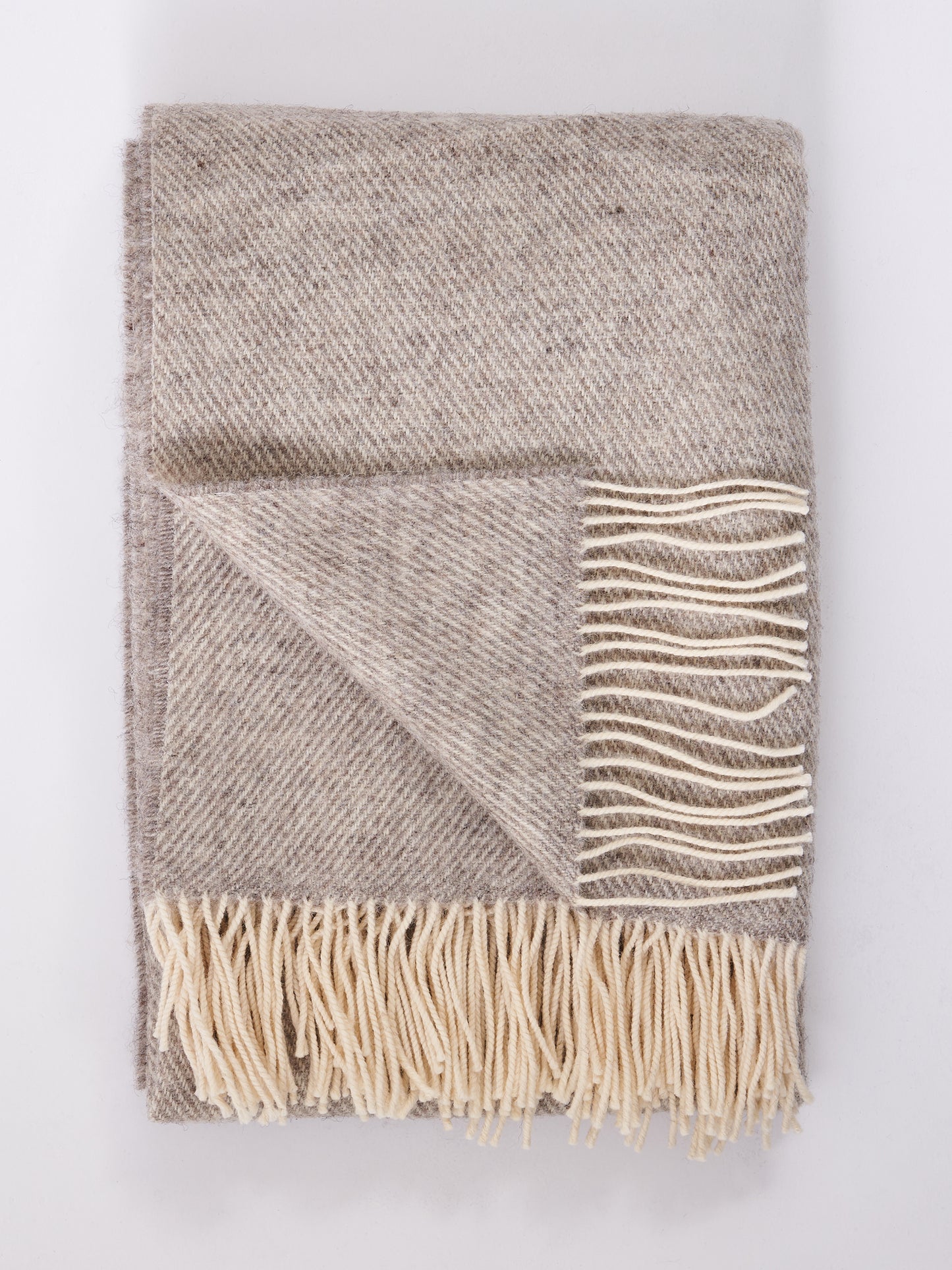 British Wool Throw Blanket - Grey