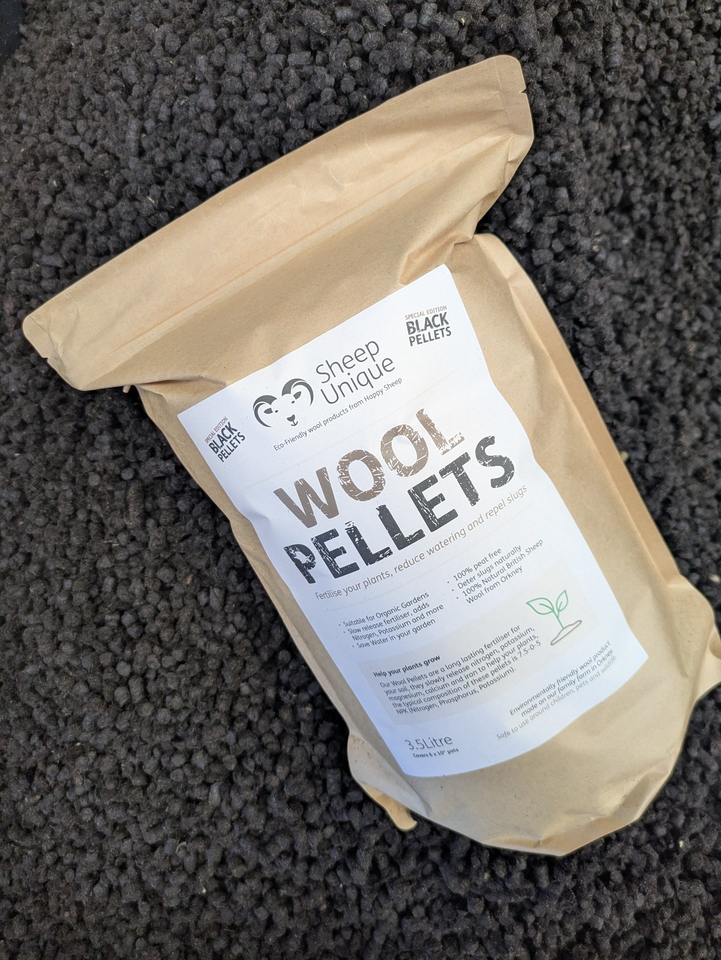 Black Garden Wool Pellets ~ 100% British Sheep Wool
