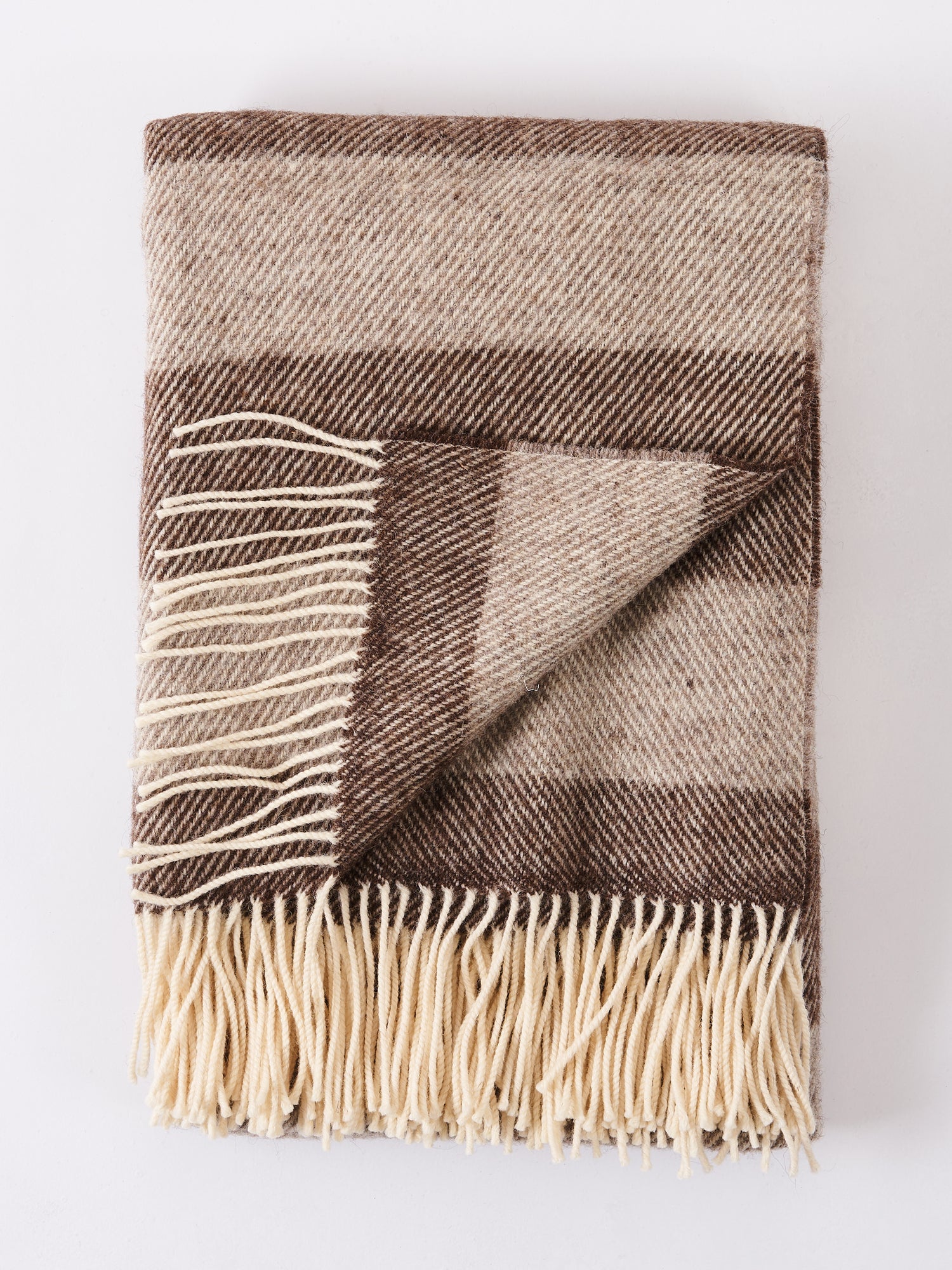 British Wool Throw Blanket Fawn Island Farm Shop